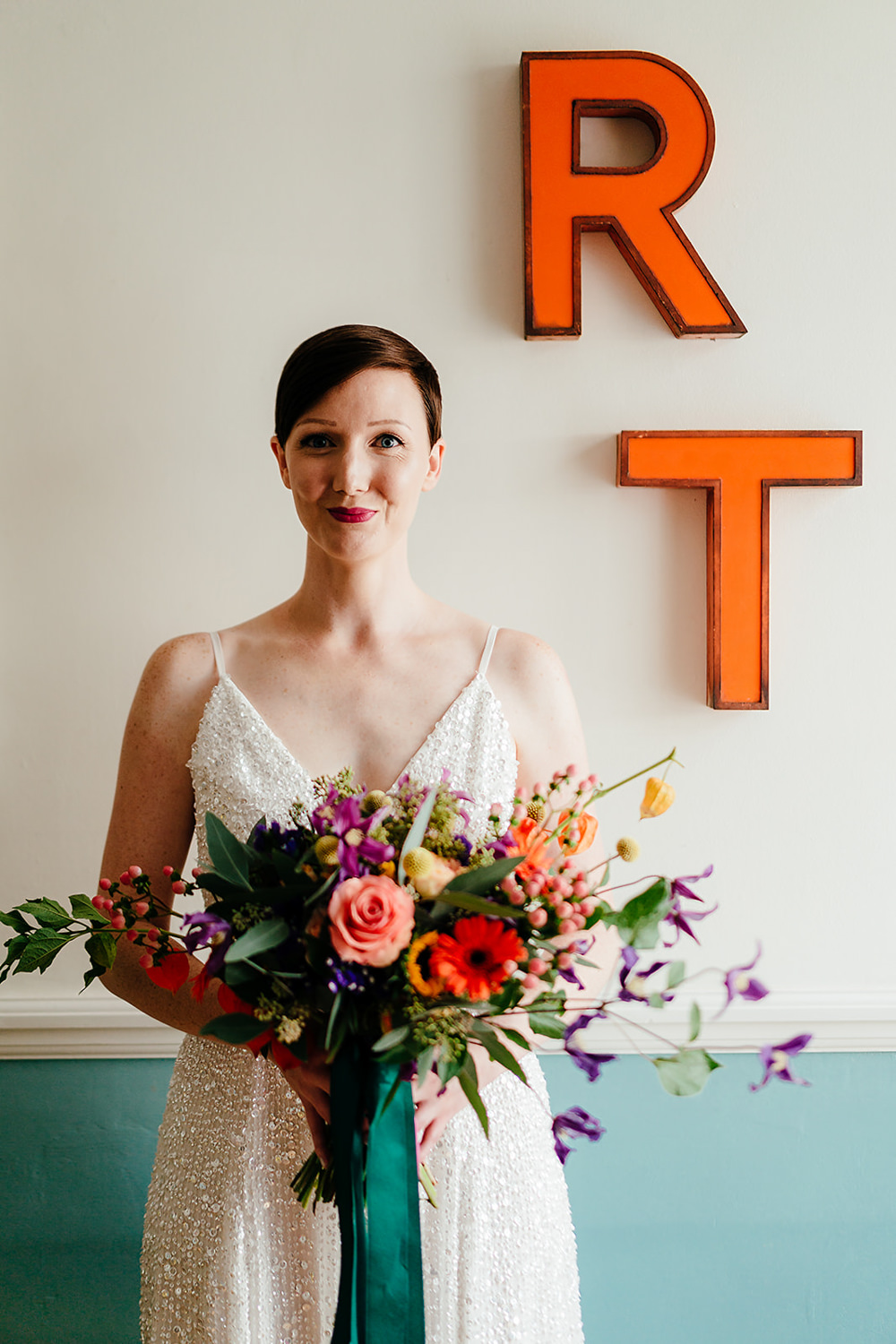 Bouquet Flowers Bride Bridal Colourful Portsmouth Wedding Angela Ward Brown