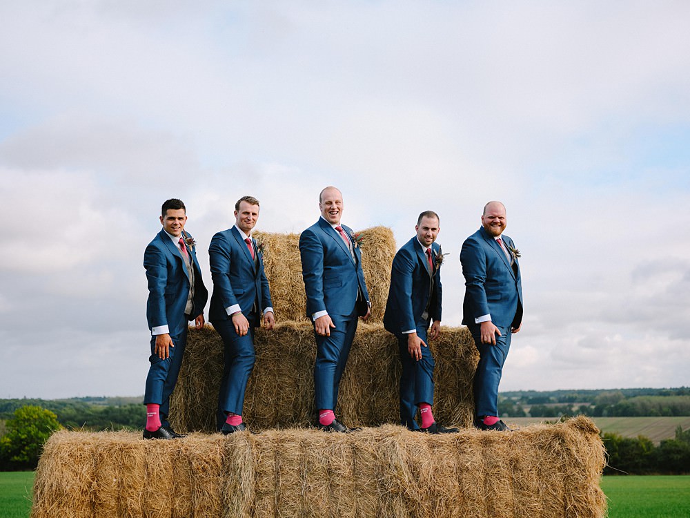 Groom Groomsmen Blue Suits Red Ties Tipi Farm Wedding The Edge Photography