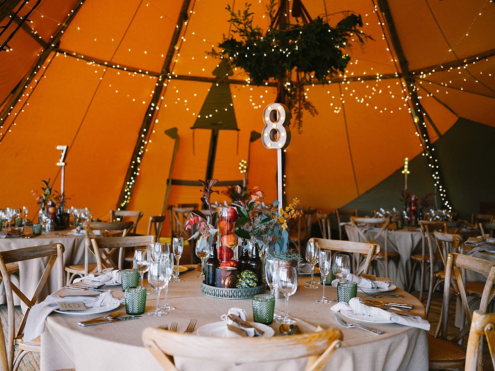 Laser Cut Table Numbers Tipi Farm Wedding The Edge Photography