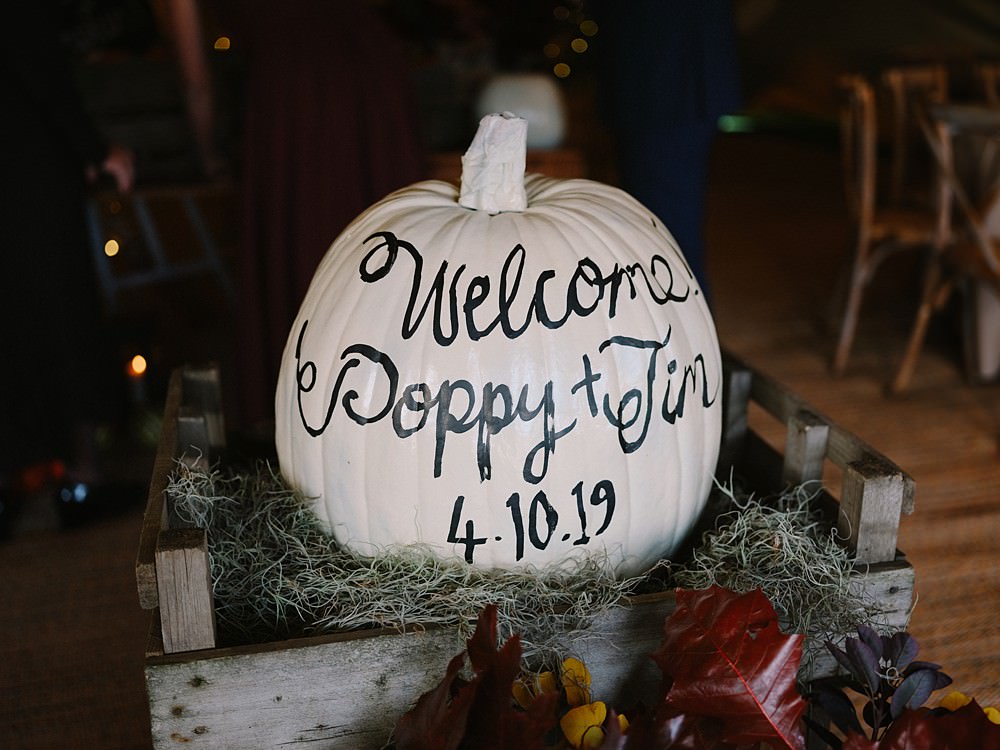 Sign Signs Signage Pumpkin Tipi Farm Wedding The Edge Photography
