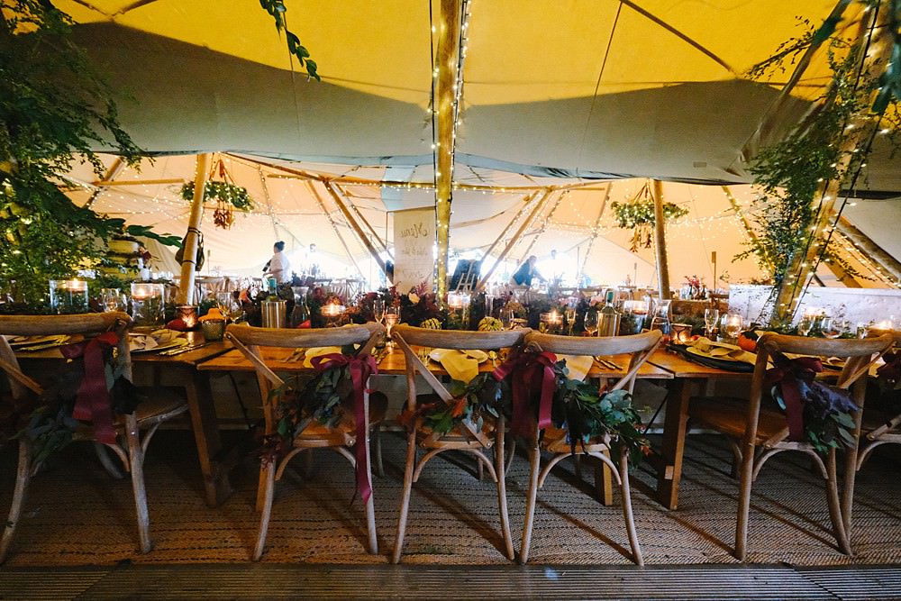 Table Table Decor Flowers Chairs Tipi Farm Wedding The Edge Photography