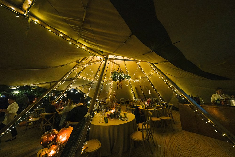 Fairy Lights Lighting Tipi Farm Wedding The Edge Photography