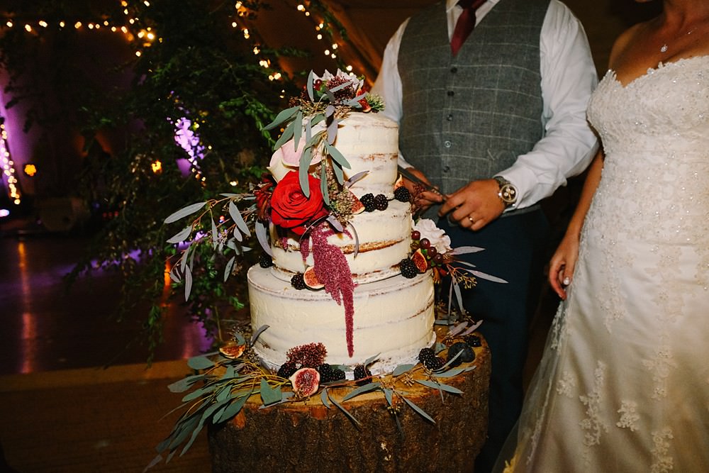 Buttercream Cake Flowers Fruit Tipi Farm Wedding The Edge Photography