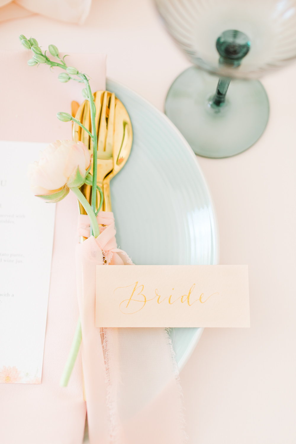 Place Name Place Setting Wildflower Meadow Wedding Natalie Stevenson Photography