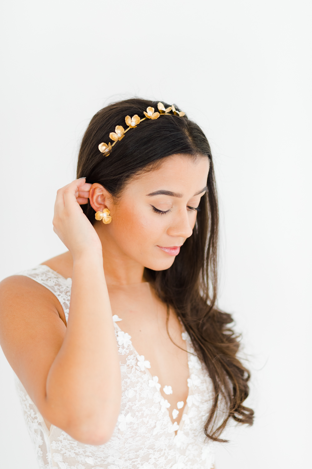 Bride Bridal Make Up Long Hair Wildflower Meadow Wedding Natalie Stevenson Photography