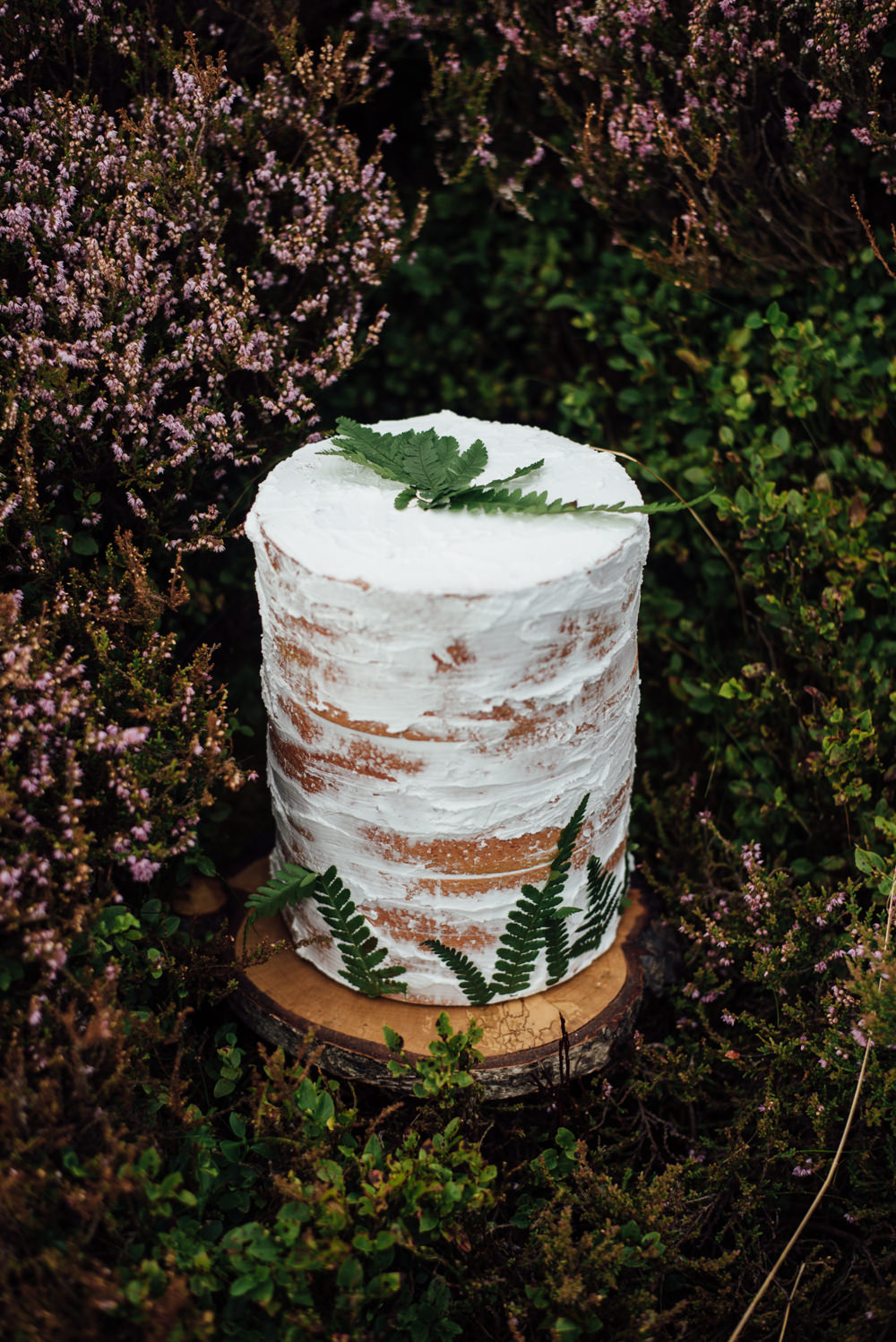 Semi Naked Cake Sponge Fern Yorkshire Moors Elopement Miss Whittingtons Photography