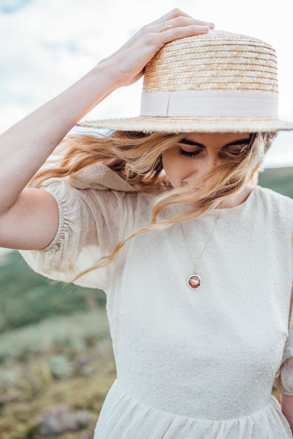 Bride Bridal Hat Yorkshire Moors Elopement Miss Whittingtons Photography