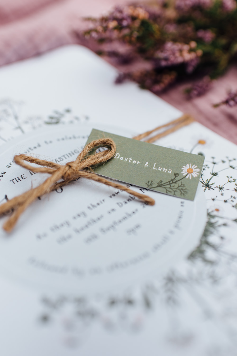 Floral Stationery Vintage Invite Invitation Yorkshire Moors Elopement Miss Whittingtons Photography