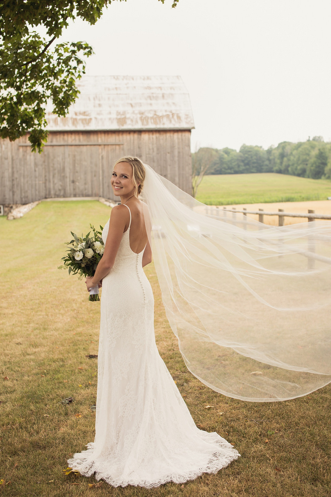 Dress Gown Bride Bridal Veil Strap Barn 1906 Wedding Tied Photo & Film