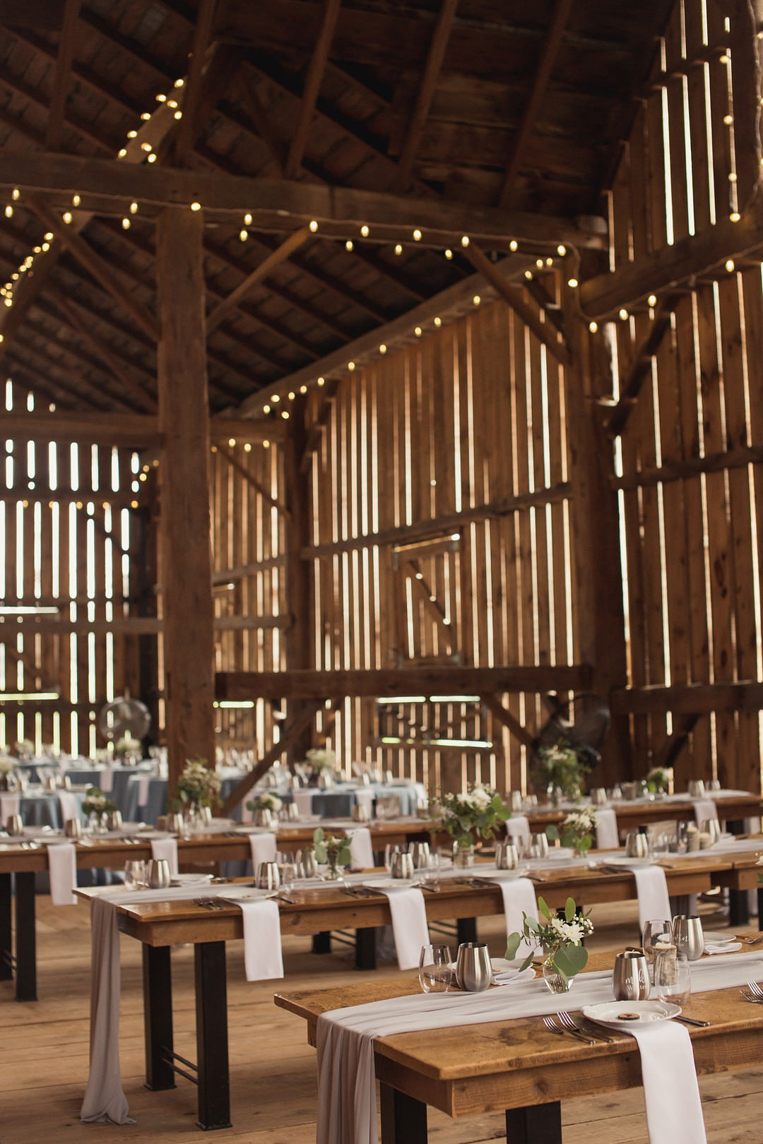 Venue Reception Rustic Festoon Lights Barn 1906 Wedding Tied Photo & Film