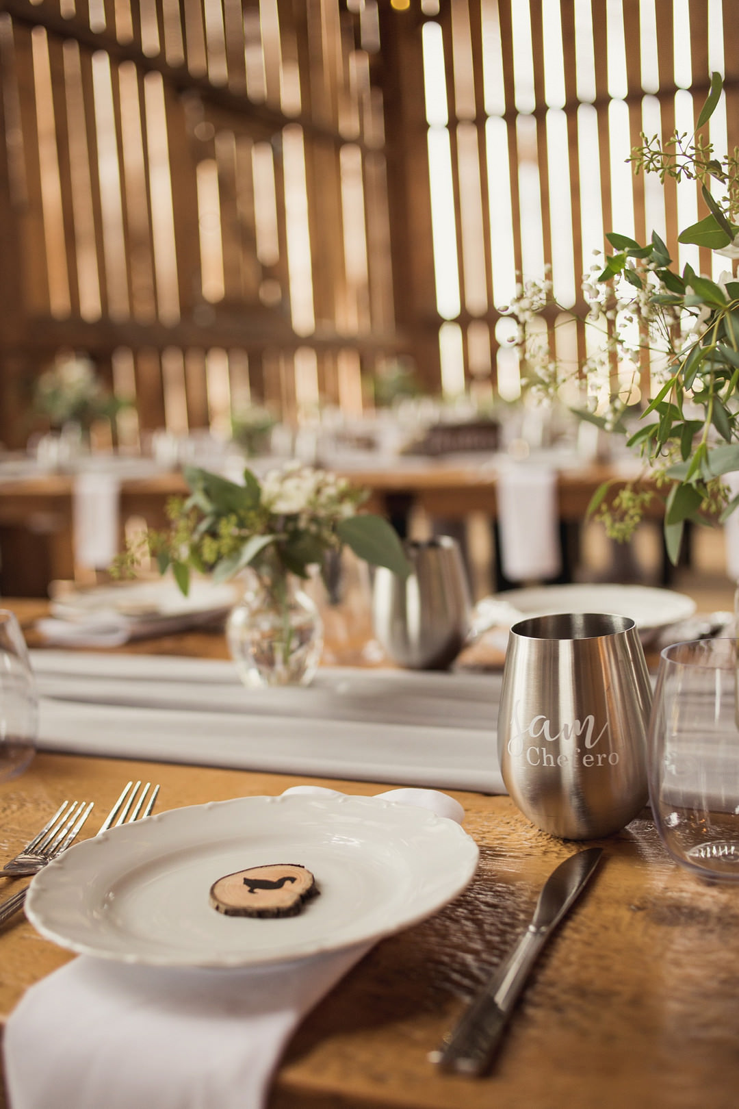 Place Setting Table Greenery Decor Barn 1906 Wedding Tied Photo & Film