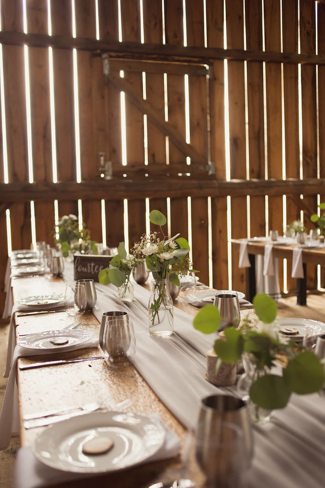 Place Setting Table Greenery Decor Barn 1906 Wedding Tied Photo & Film
