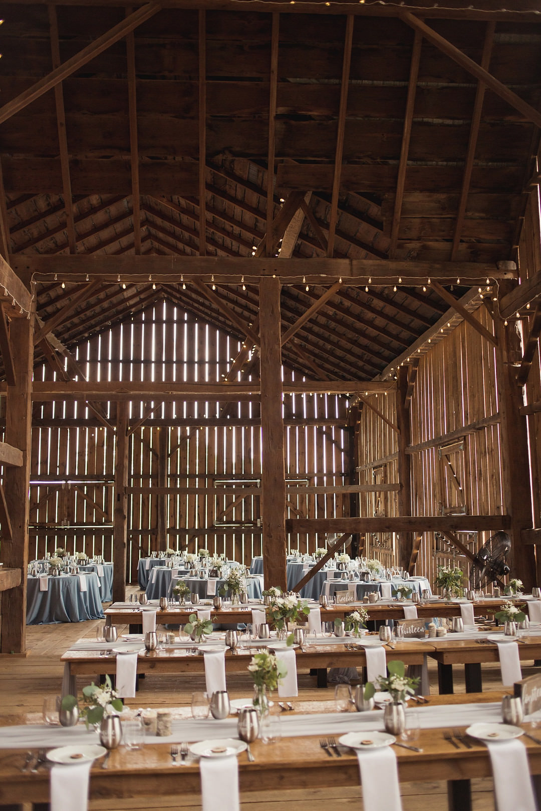 Venue Reception Rustic Festoon Lights Barn 1906 Wedding Tied Photo & Film