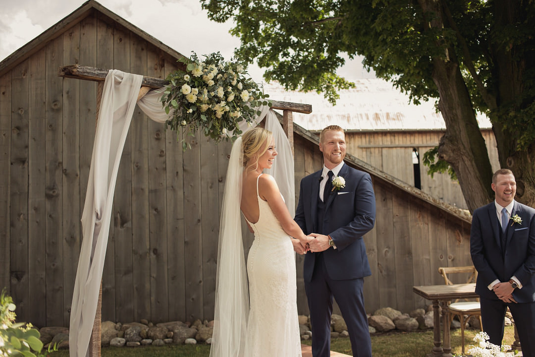 Outdoor Ceremony Flower Arch Barn 1906 Wedding Tied Photo & Film