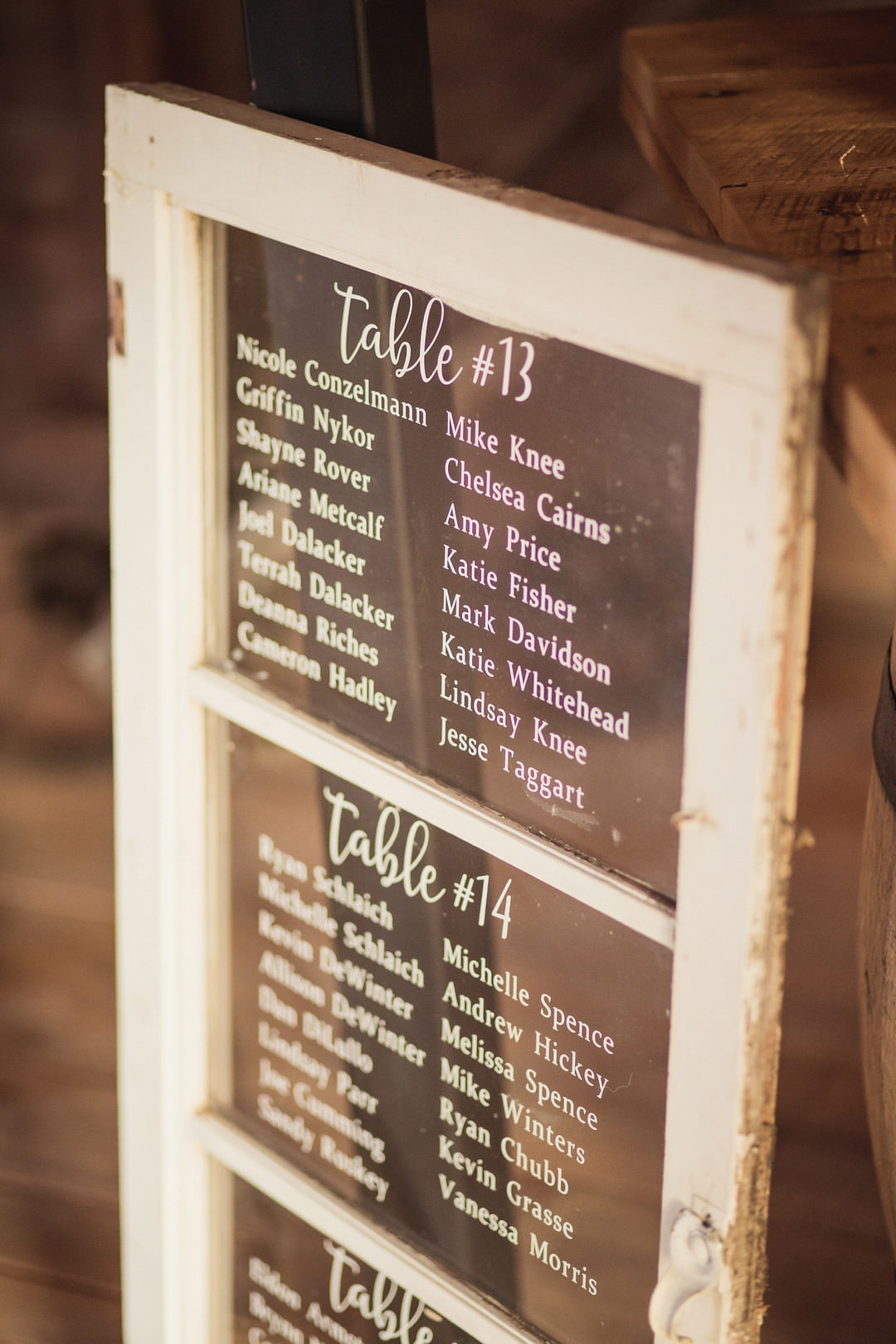 Table Plan Seating Chart Window Frame Barn 1906 Wedding Tied Photo & Film