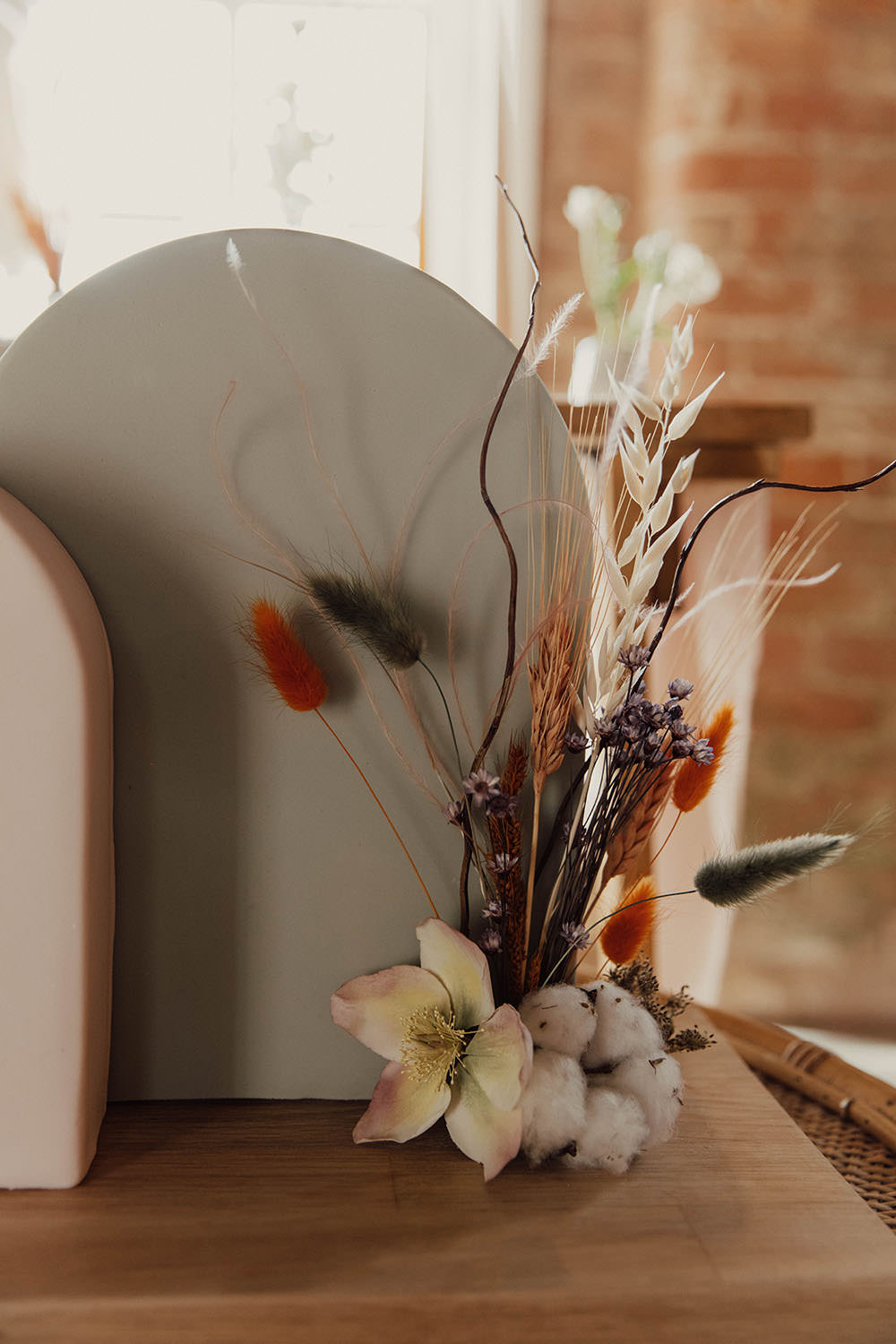 Arch Cake Decor Flowers Beige Wedding Emma Wilkinson Photography