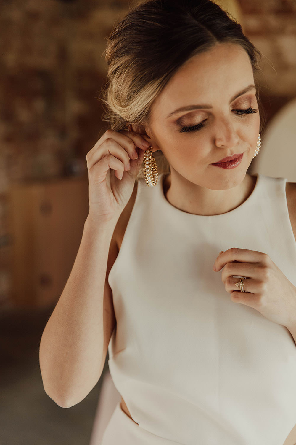 Bride Bridal Make Up Beige Wedding Emma Wilkinson Photography