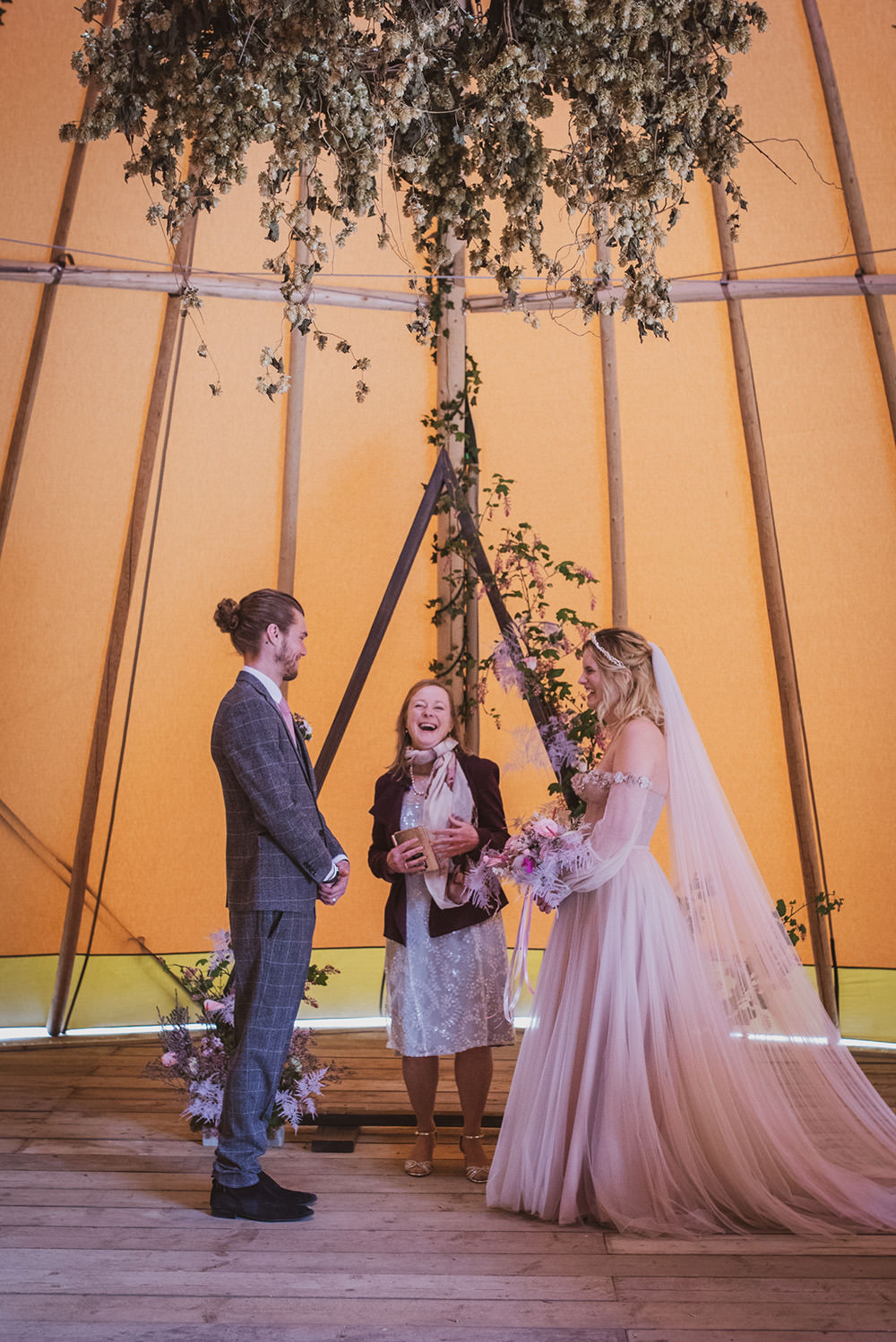 Triangle Flower Arch Backdrop Ceremony Aisle Blush Wedding Ideas Hannah Brooke Photography