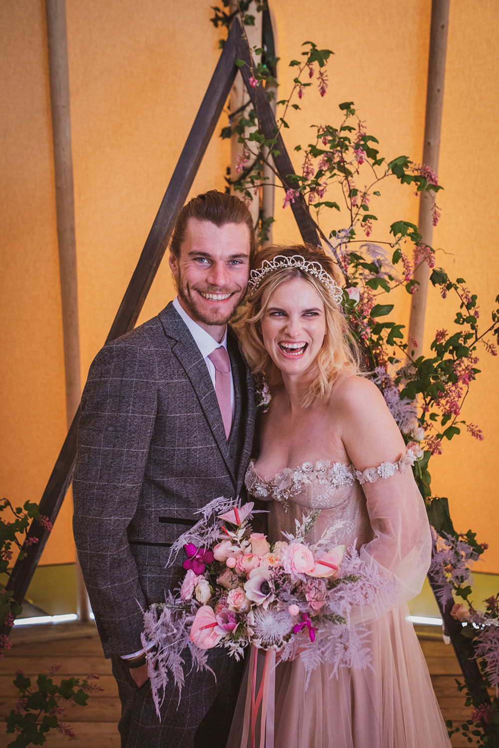Blush Wedding Ideas Hannah Brooke Photography Triangle Flower Arch Backdrop Ceremony Aisle