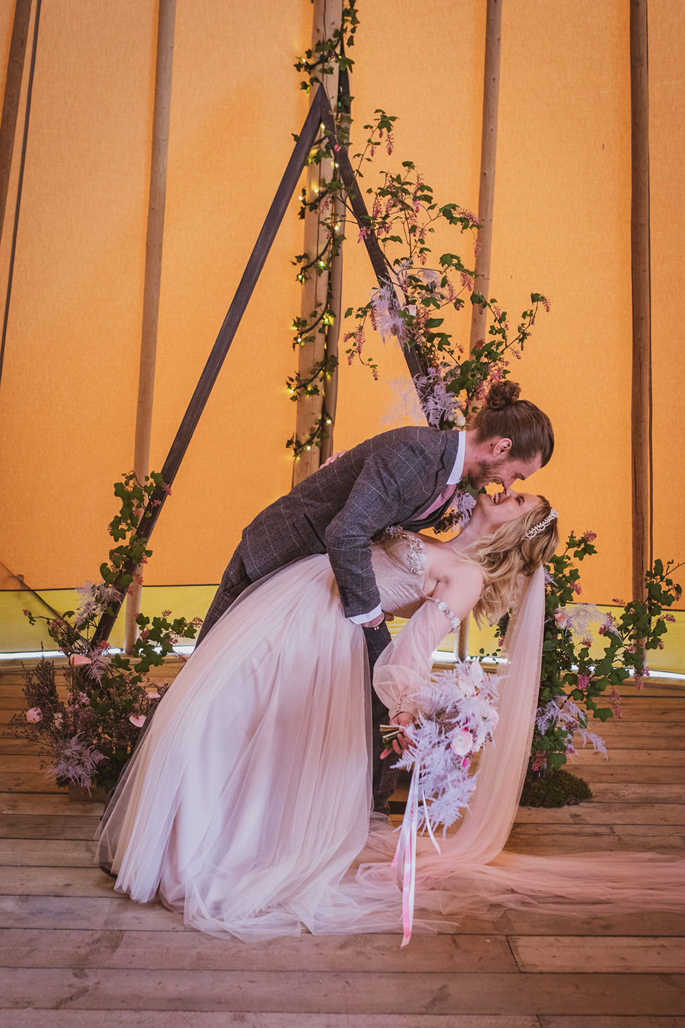 Blush Wedding Ideas Hannah Brooke Photography Triangle Flower Arch Backdrop Ceremony Aisle