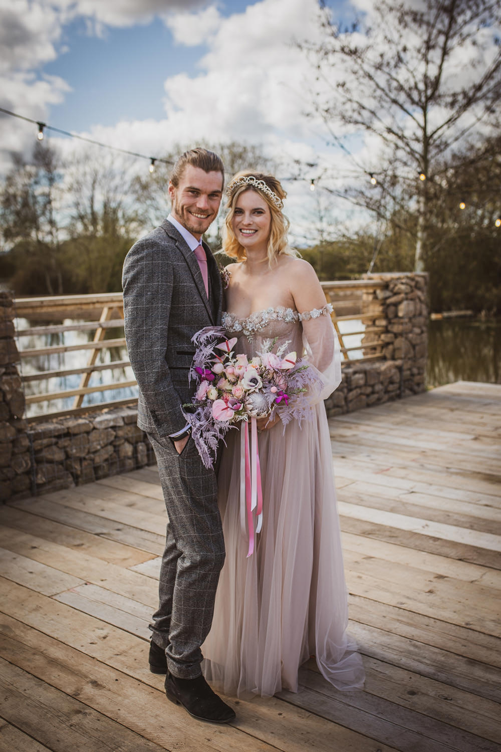 Blush Wedding Ideas Hannah Brooke Photography Dress Gown Bride Bridal Sleeves Train Tulle
