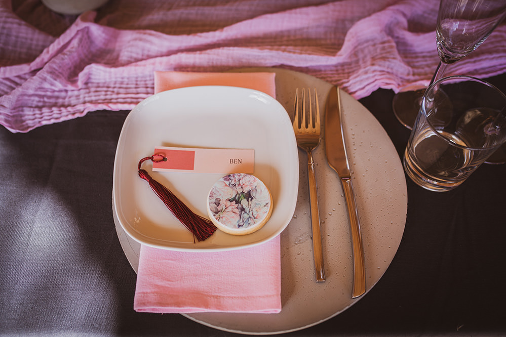 Place Name Setting Favour Blush Wedding Ideas Hannah Brooke Photography