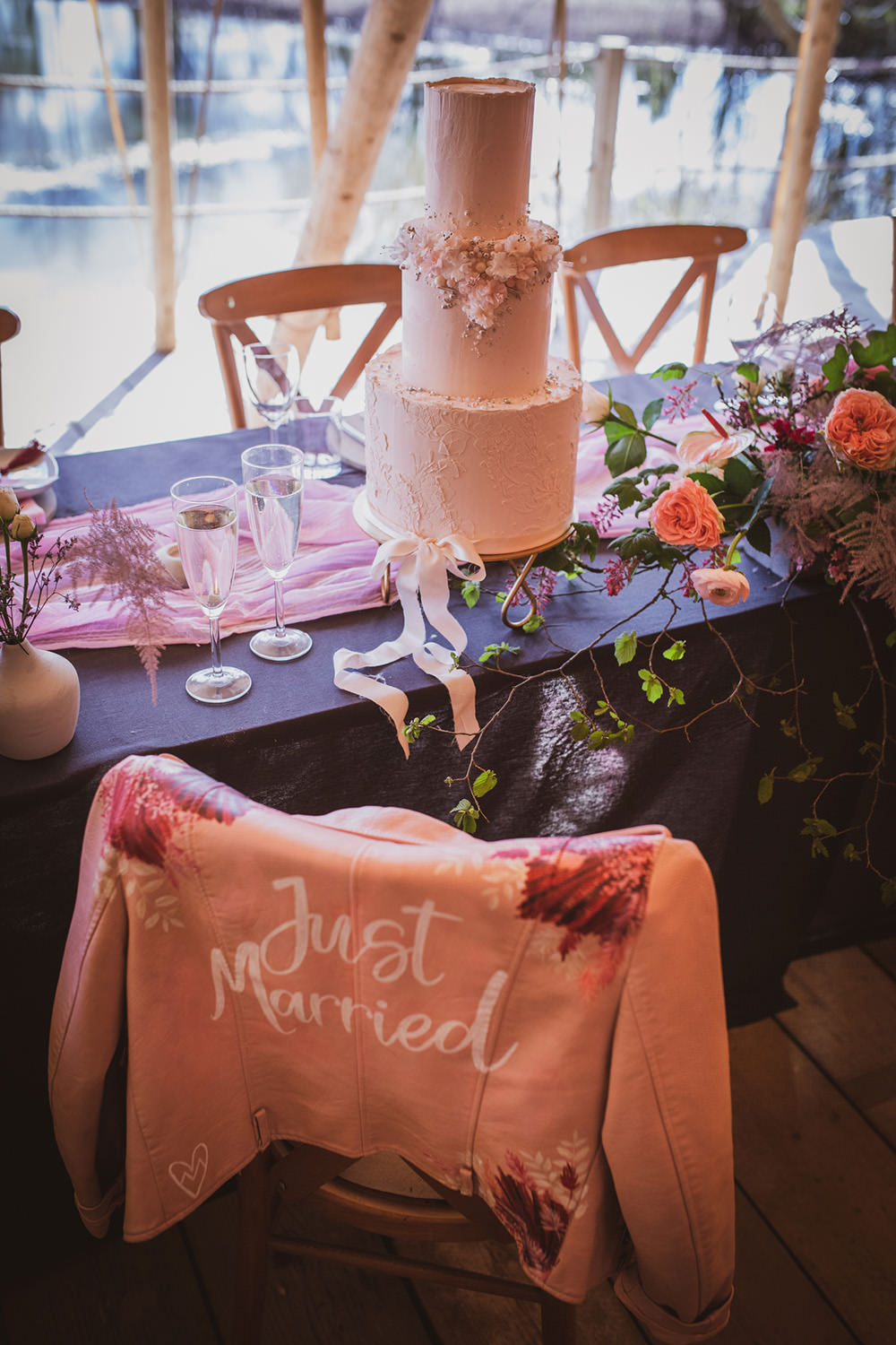 Table Decor Tablescape Pink Runner Candles Flowers Rustic Blush Wedding Ideas Hannah Brooke Photography