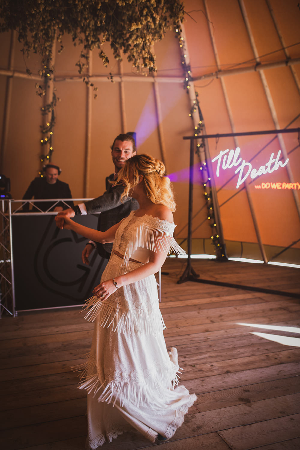 Dress Gown Bride Bridal Tassel Fringe Blush Wedding Ideas Hannah Brooke Photography