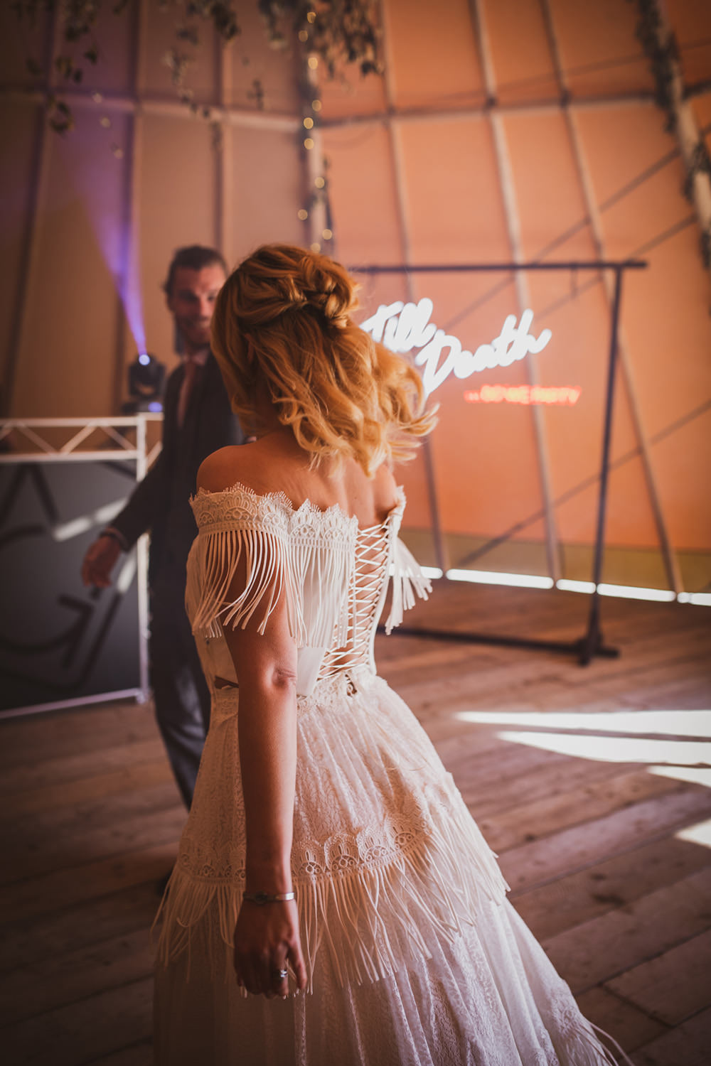 Dress Gown Bride Bridal Tassel Fringe Blush Wedding Ideas Hannah Brooke Photography