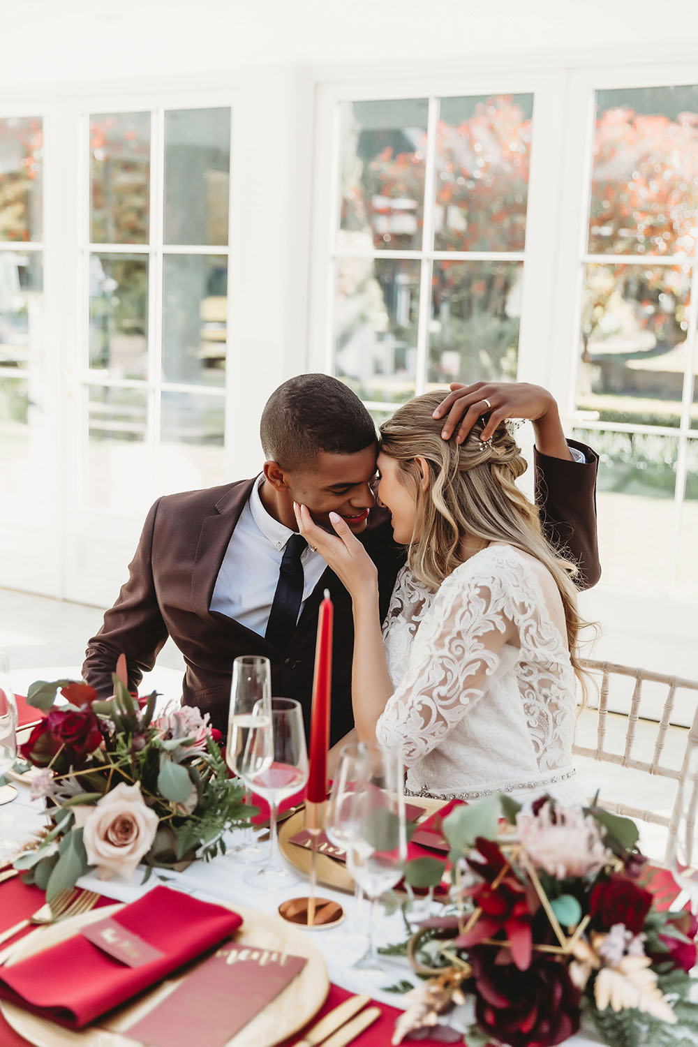 Stunning Burgundy Wedding Theme Inspiration \u0026 Gold Accents, image size:1000x1500