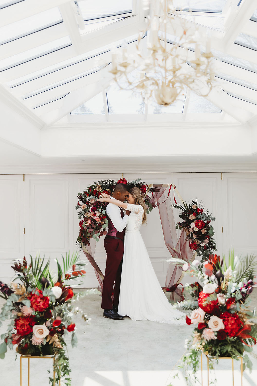 Stunning Burgundy Wedding Theme Inspiration \u0026 Gold Accents, image size:1000x1500