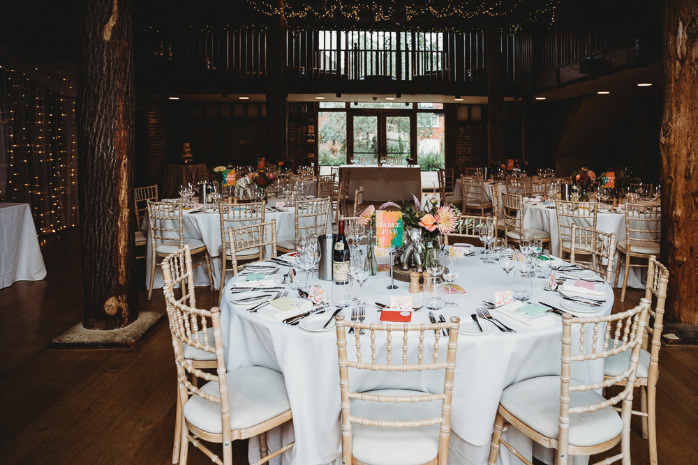 Round Table Decor Flowers Barn Venue Colourful Multicultural Wedding Joseph Kinerman Photography