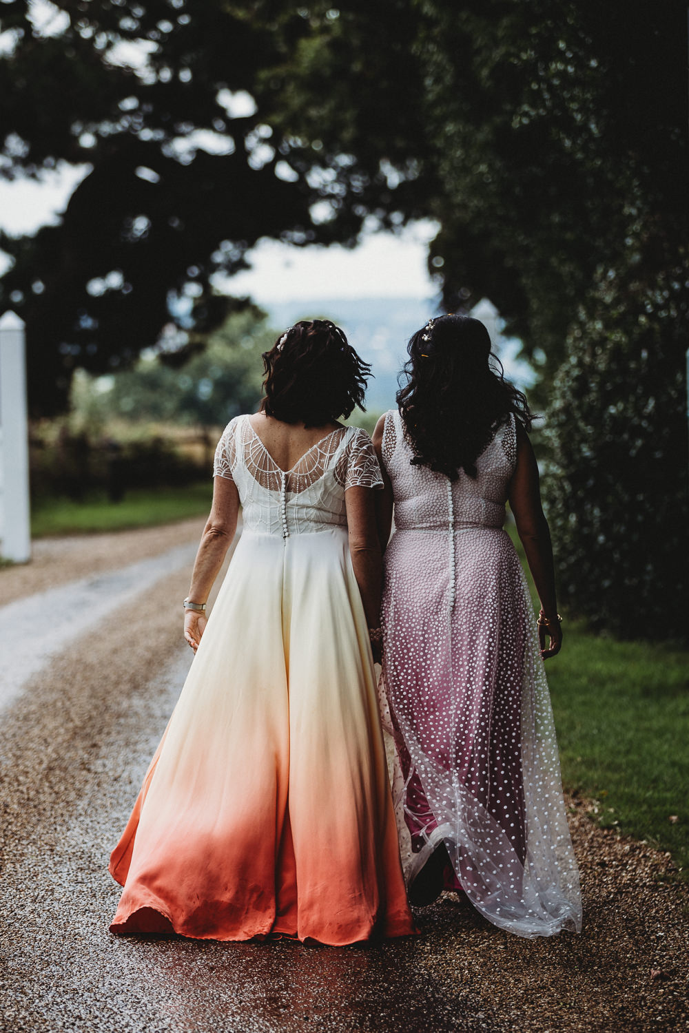 Dress Gown Bride Bridal Ombre Dip Dy Pink Orange Colourful Multicultural Wedding Joseph Kinerman Photography