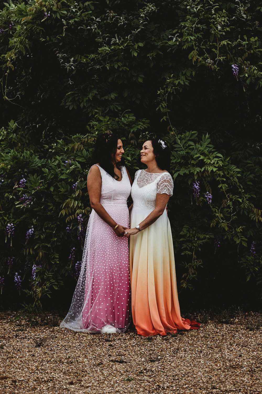 Colourful Multicultural Wedding Joseph Kinerman Photography Dress Gown Bride Bridal Ombre Dip Dy Pink Orange