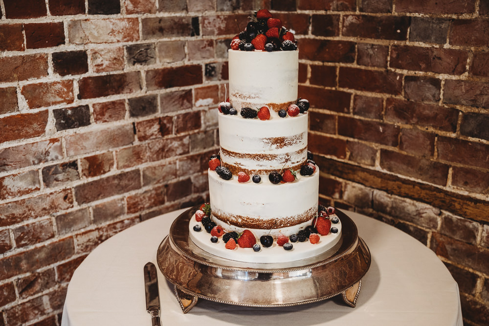 Semi Naked Cake Tall Berries Colourful Multicultural Wedding Joseph Kinerman Photography