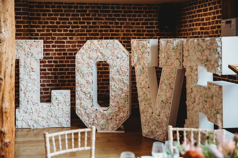 Floral LOVE Letter Sign Colourful Multicultural Wedding Joseph Kinerman Photography