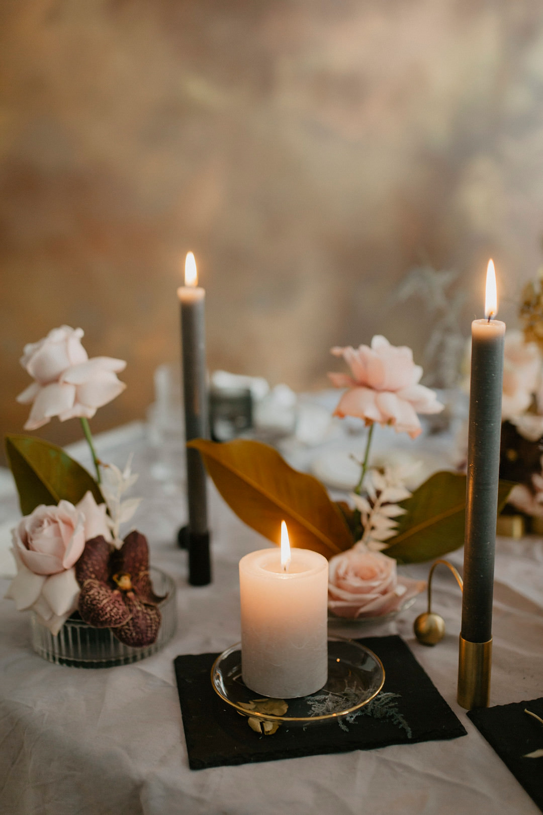 Table Decor Grey Candles Pink Flowers Tablescape Croatia Wedding Inspiration Josipa Weddings