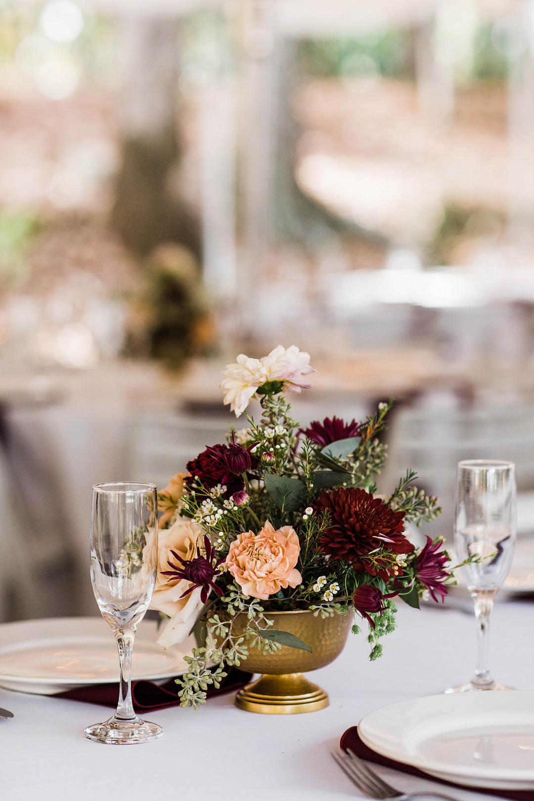 Centrepiece Flowers Decor Table Dunaway Gardens Wedding Sheena Shahangian Photography