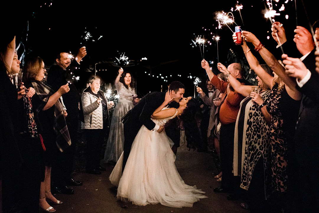 Sparklers Exit Dunaway Gardens Wedding Sheena Shahangian Photography