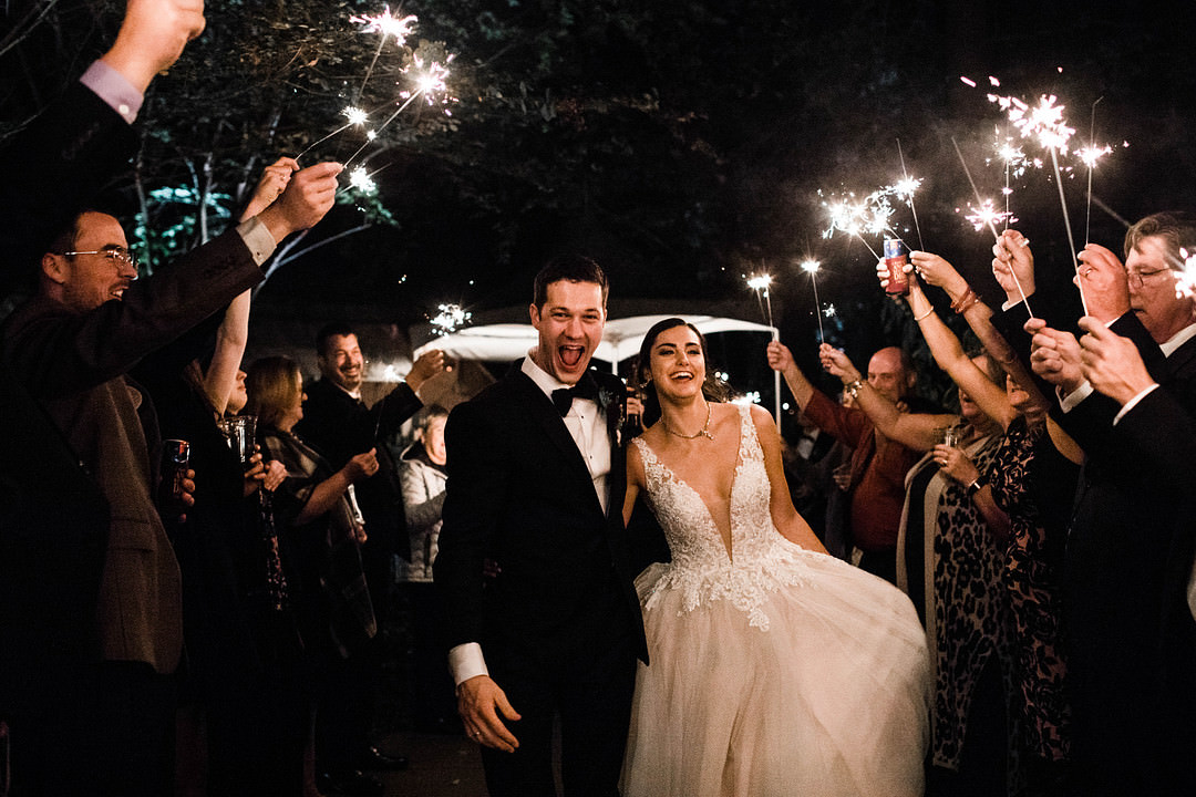 Sparklers Exit Dunaway Gardens Wedding Sheena Shahangian Photography