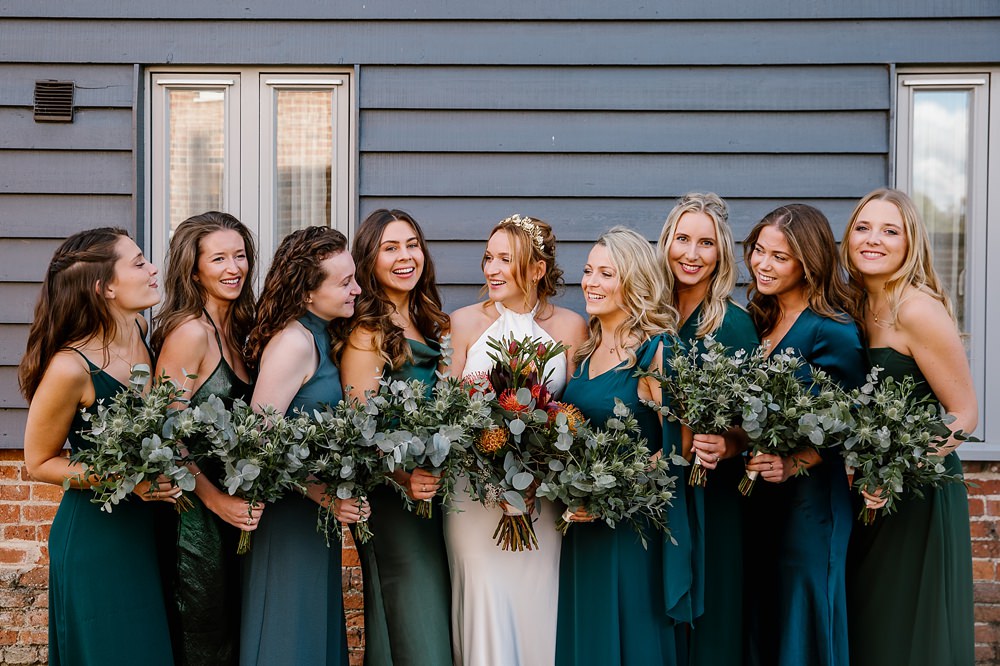 Green Bridesmaids Emerald Bridesmaid Dress Dresses Elms Barn Wedding Katherine Ashdown Photography
