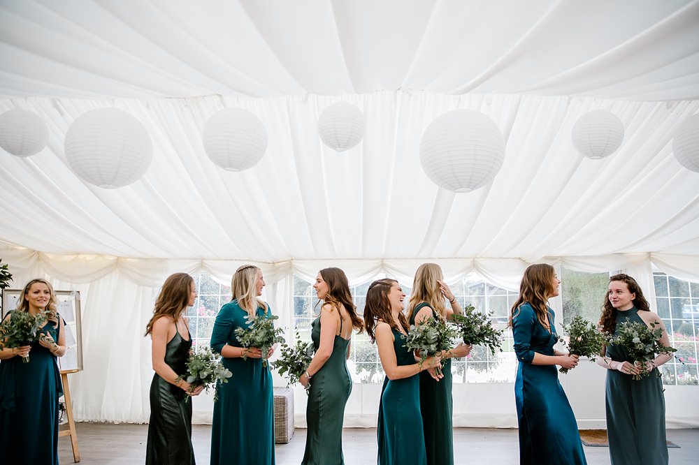 Green Bridesmaids Emerald Bridesmaid Dress Dresses Elms Barn Wedding Katherine Ashdown Photography