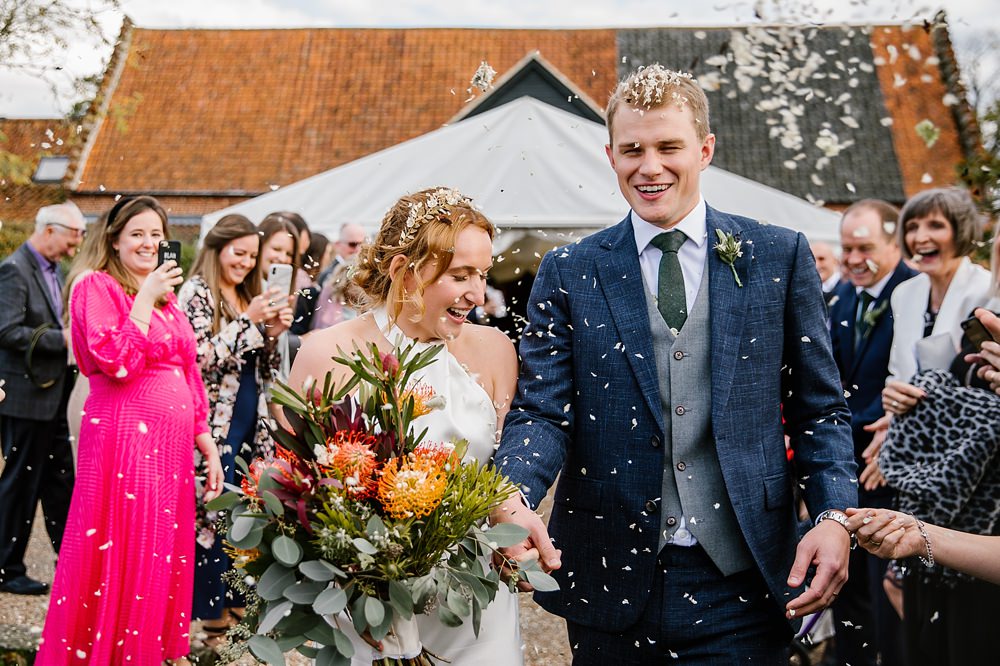 Confetti Throw Elms Barn Wedding Katherine Ashdown Photography