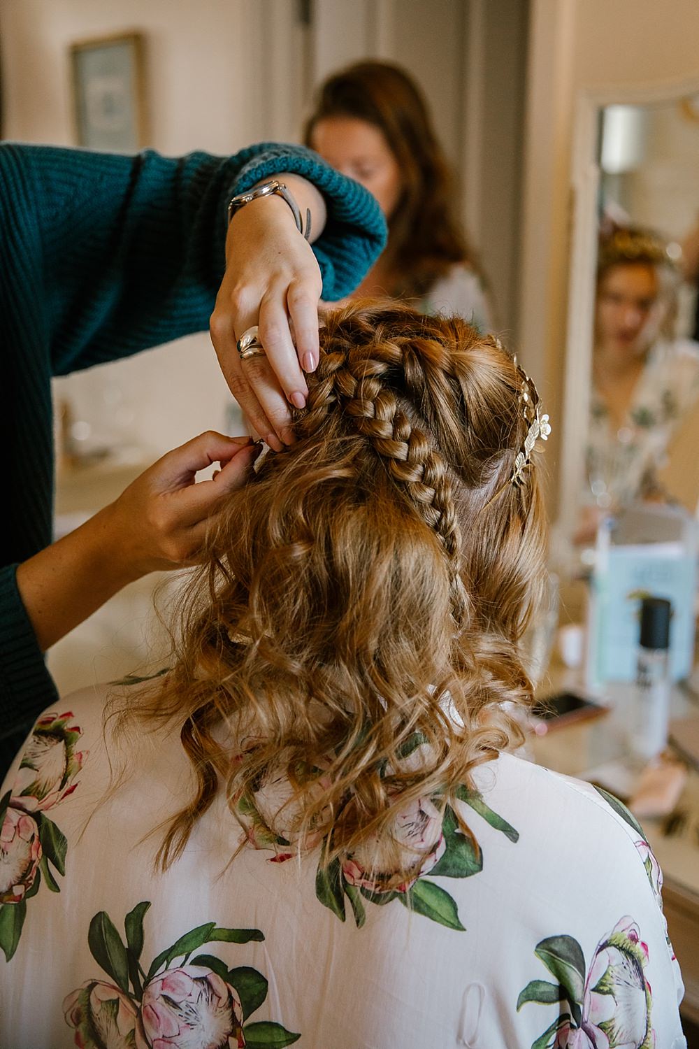 Bride Bridal Hair Style Braid Plait Crown Elms Barn Wedding Katherine Ashdown Photography