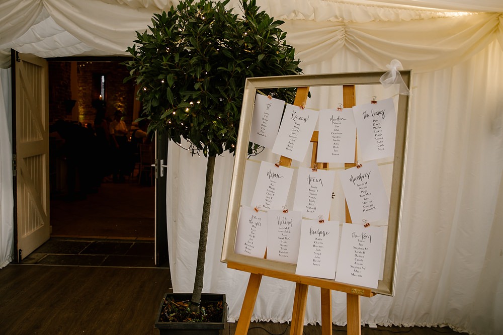 Table Plan Seating Chart Elms Barn Wedding Katherine Ashdown Photography