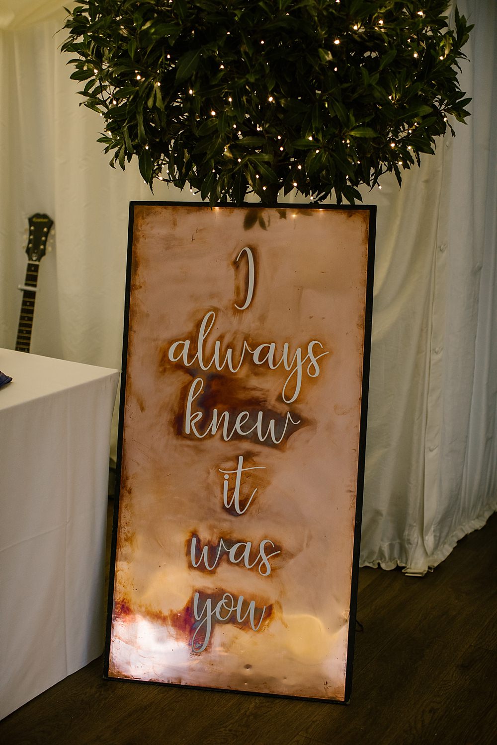 Copper Sign Signs Elms Barn Wedding Katherine Ashdown Photography
