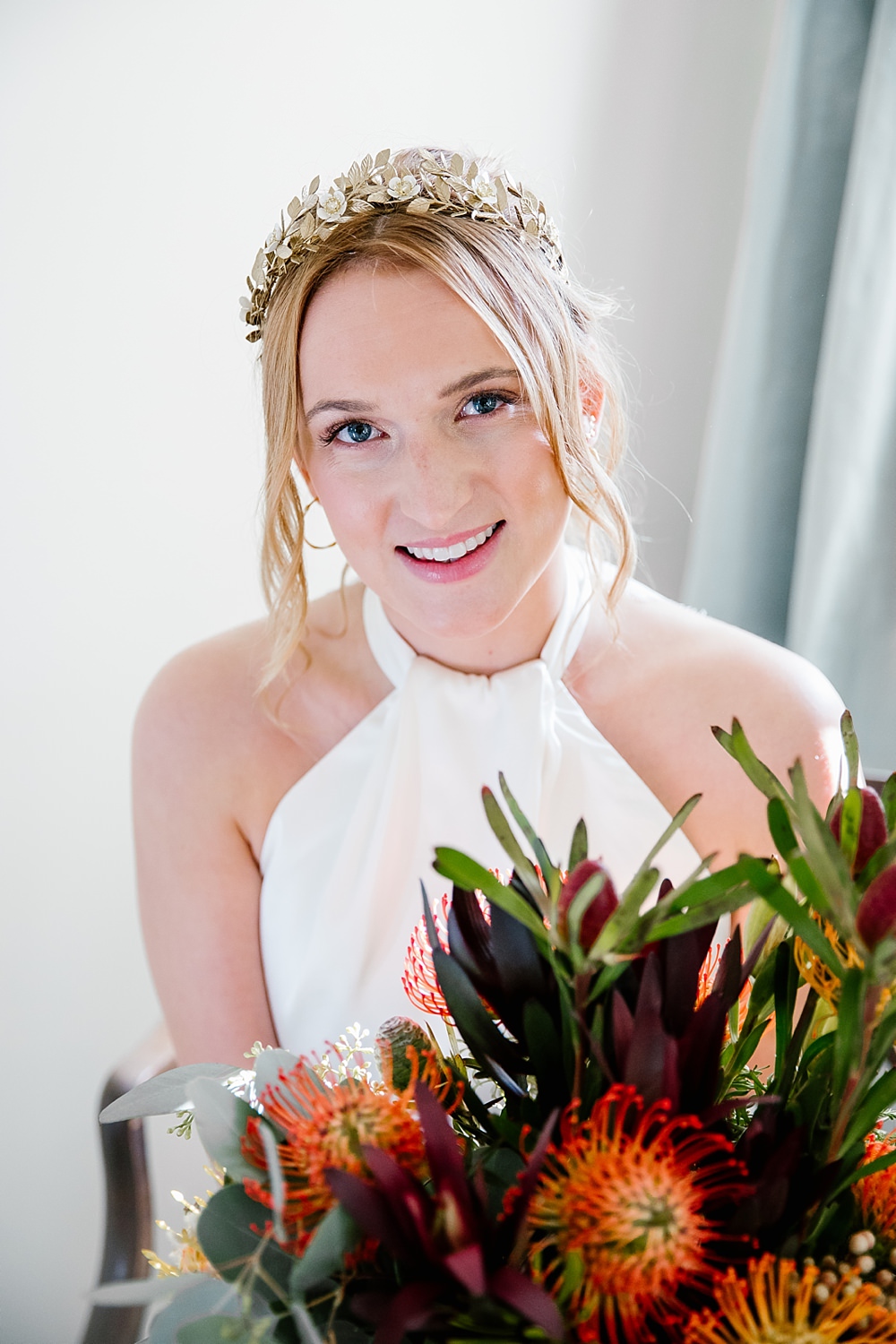 Bride Bridal Hair Style Braid Plait Crown Make Up Elms Barn Wedding Katherine Ashdown Photography
