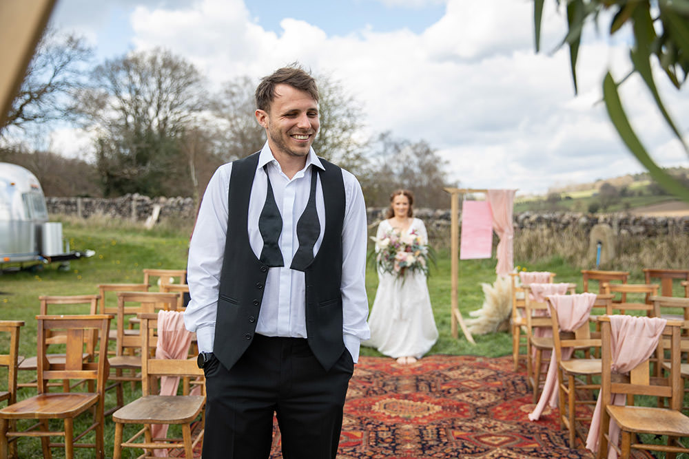 Groom Waistcoat Shirt Field Wedding Sarita White Photography