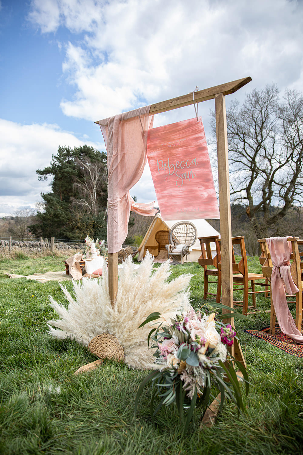 Welcome Sign Signs Singage Painted Field Wedding Sarita White Photography