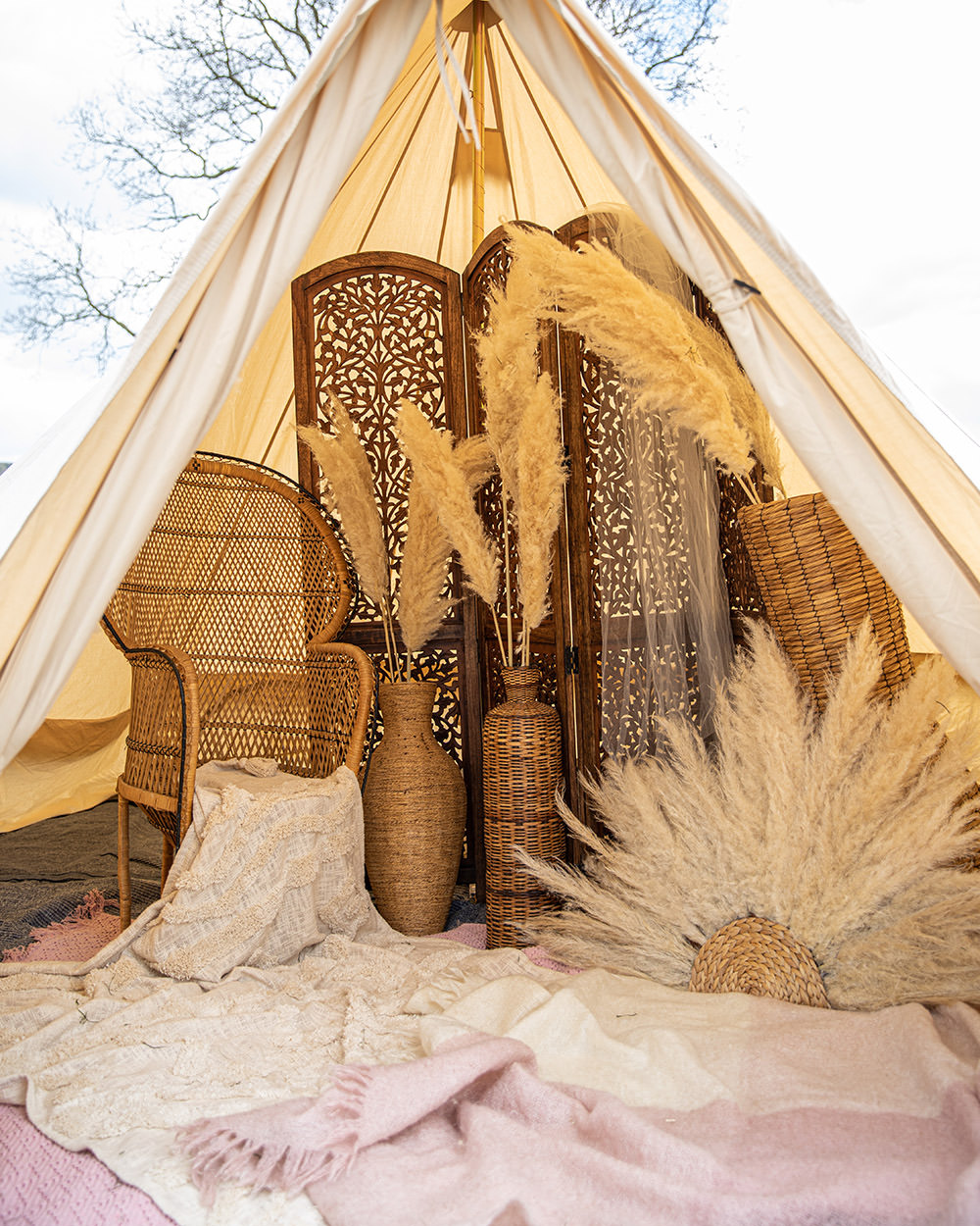 Bell Tent Tipi Decor Boho Field Wedding Sarita White Photography
